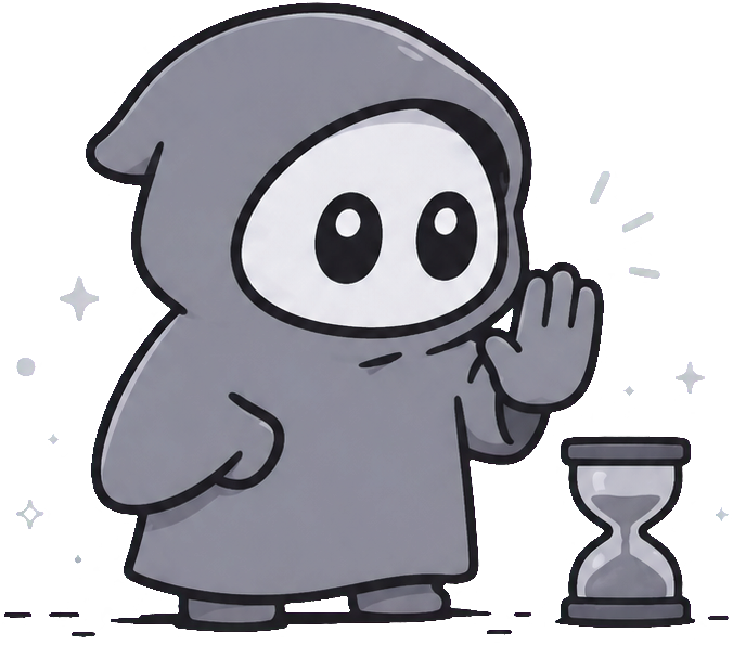 Wisp holding up a slow down sign