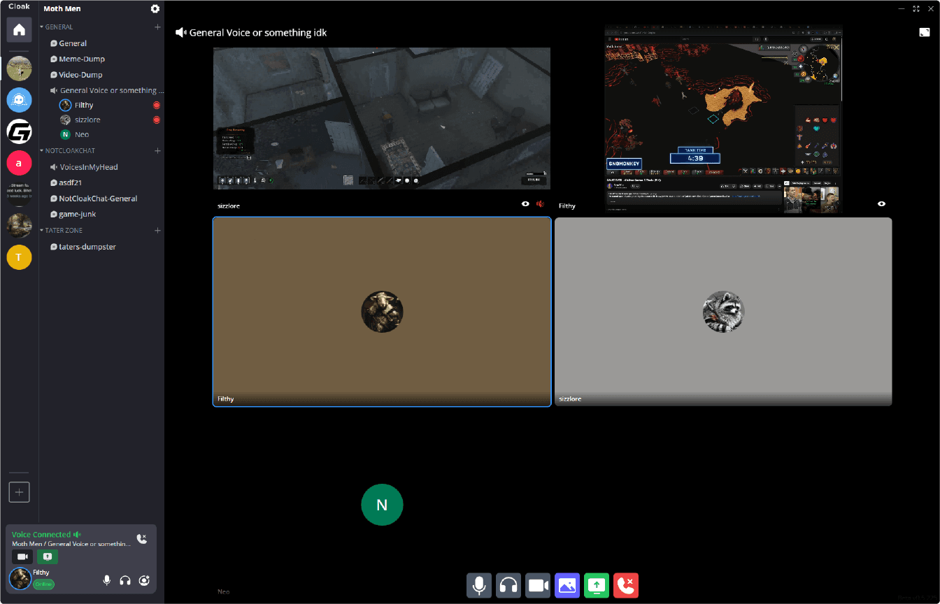 Cloak encrypted video chat and screen sharing