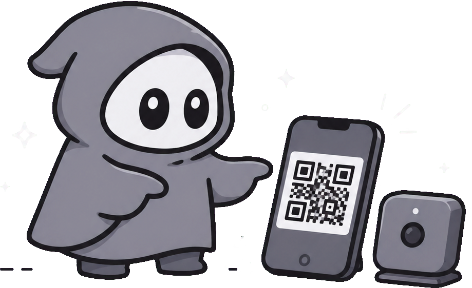 Wisp linking a new device by scanning a QR code